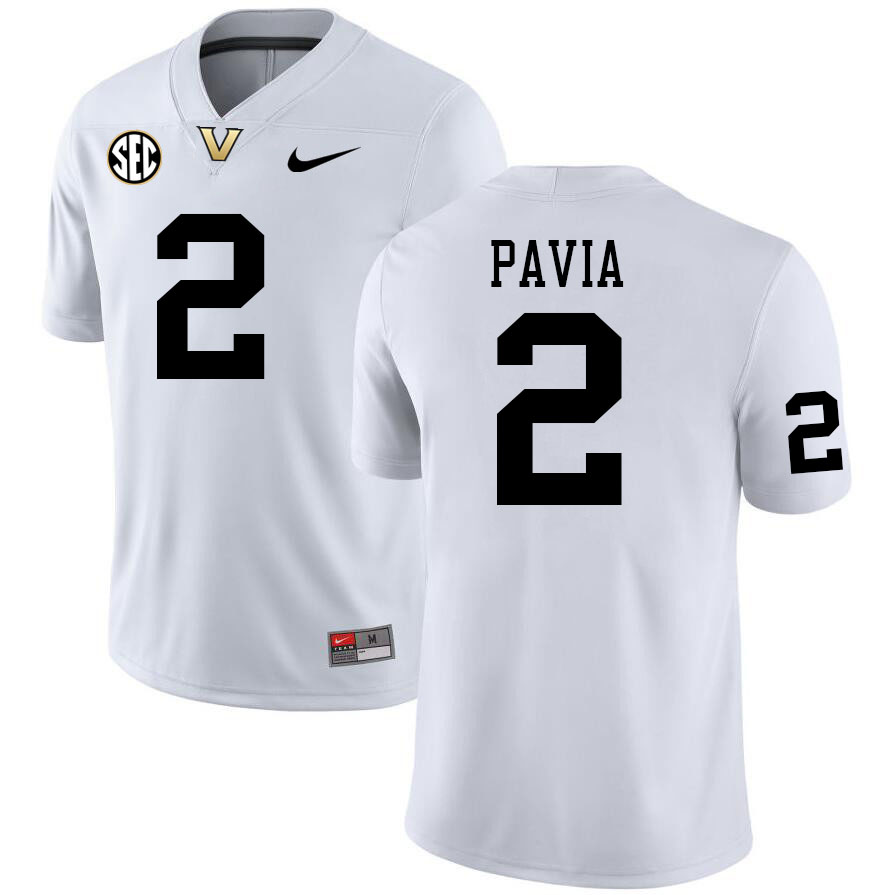 Vanderbilt Commodores #2 Diego Pavia College Football Jerseys Stitched-White